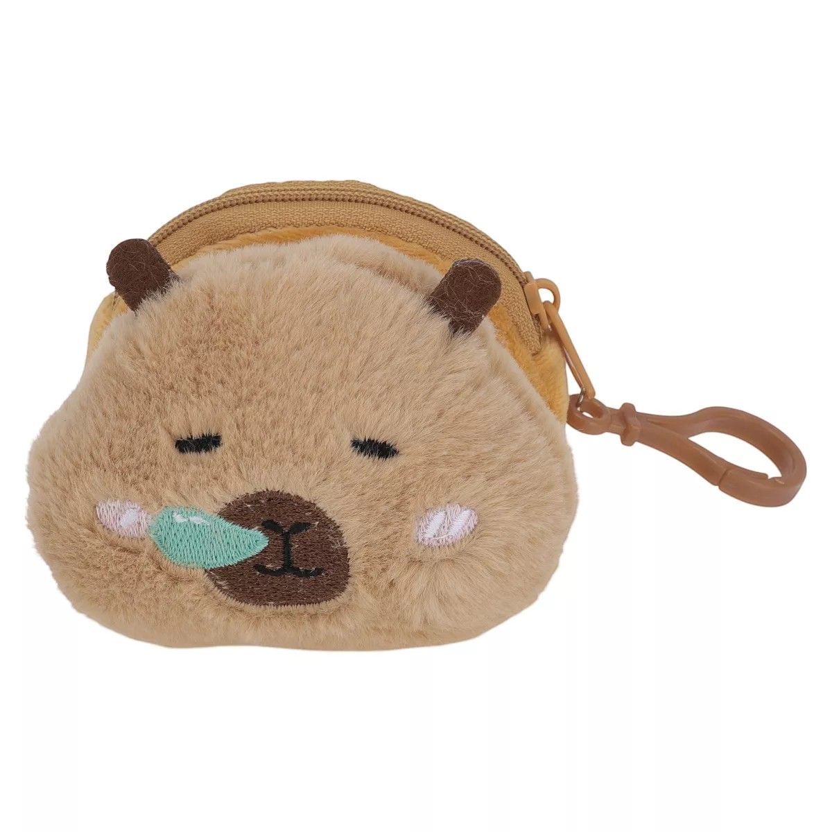 Adorable Capybara Plushy Coin Purse Keychain - Brown