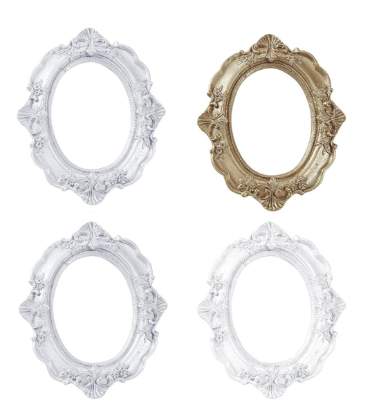 Decor Craft Elegant Vintage Style Oval Photo Frame - 4pc - 12cm