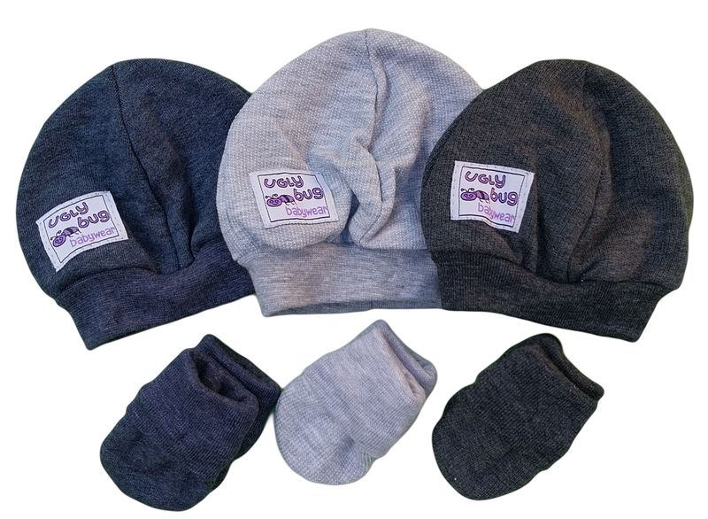 Baby Beanies and Mittens Set