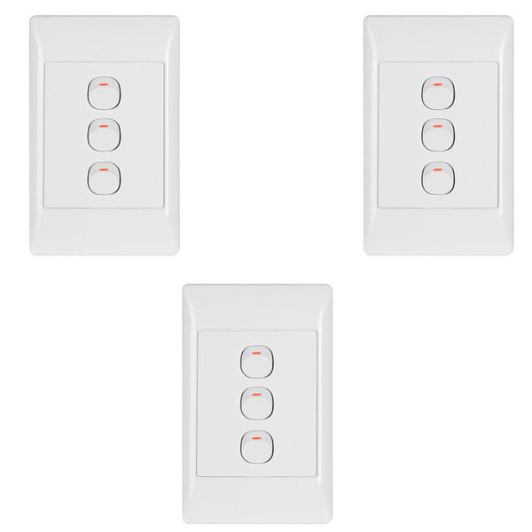 3 Lever 2 Way Light Switch For 2 X 4 Electrical Box(3 Pack)