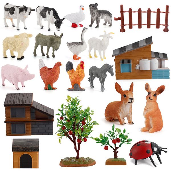 21 Pieces Farm Animals Set Farm Animals Toys Party For Kids