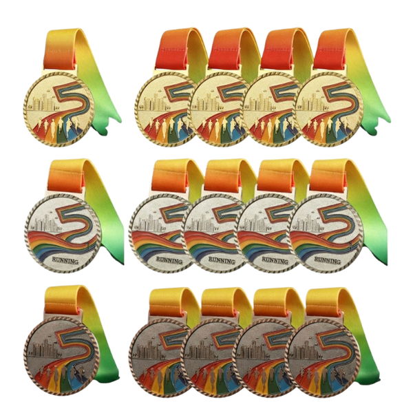 15PK Combo Elite TriColour Marathon Medal Set - Gold, Silver &amp;Bronze Awards