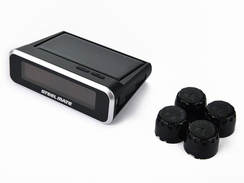 Steelmate Automotive Tyre Pressure Monitoring System - DIY TPMS 2-Way Rechargeable Solar Display