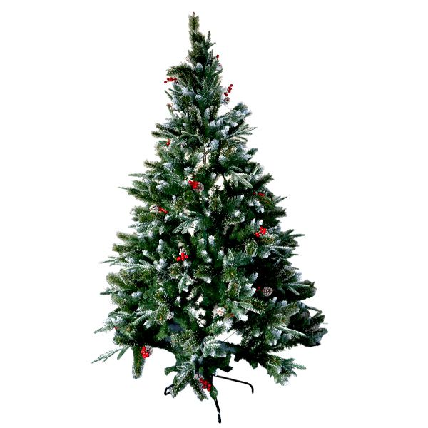Luxury Christmas Tree Frosted &amp; Pine Cones with Stand 210Cm