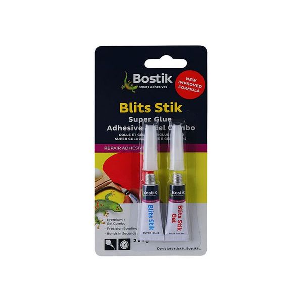 Bostik Blits Stik Super Glue 3g - 2 Pack 1-0718