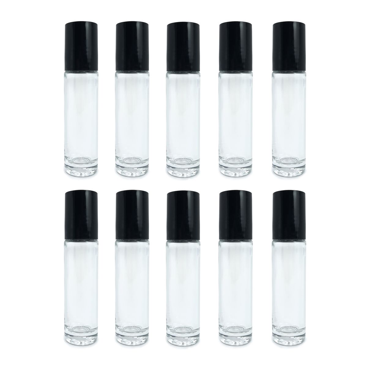 Clear Roller Glass Bottle with Metal Roll-on and Cap - 10ml x 10 | Shop ...