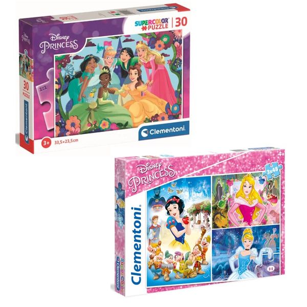 Clementoni Disney Princess 3 x 48 &amp; 30 Piece Puzzle