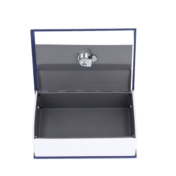 Blue Book-Shaped Safe Box with Key Lock, Steel &amp; Plastic, 536g Storage Case