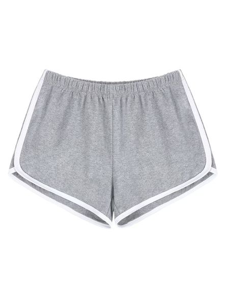 Women Sports Shorts Moisture Wicking Mid Rise Loose Grey L