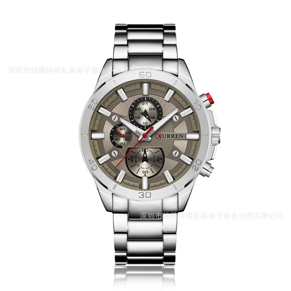 New Product 8275 Men's Watch with Steel Strap Quartz Watch Waterproo