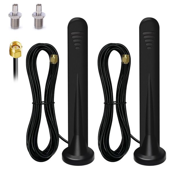 2-Pack 15dBi 5G/4G LTE Magnetic Antenna 3m SMA/TS9 for Router IoT Home