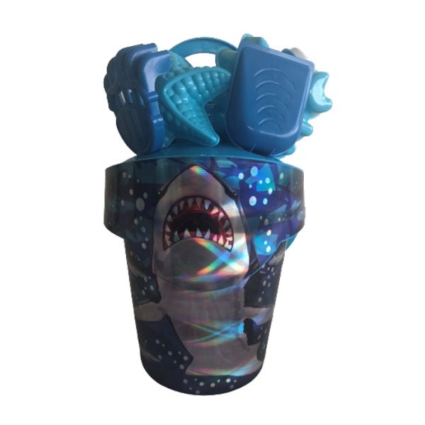 Beach Bucket and Spade Holographic 7 Piece Play Set