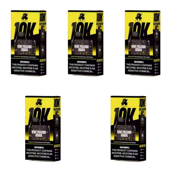 E-Xhale 10000 Puffs Disposable Vape - Kiwi Passion Guava (Pack of 5)