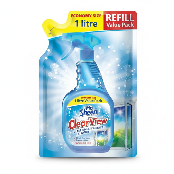 Mr Sheen Clear View 1L Glass and Multi-Surface Cleaner Refill