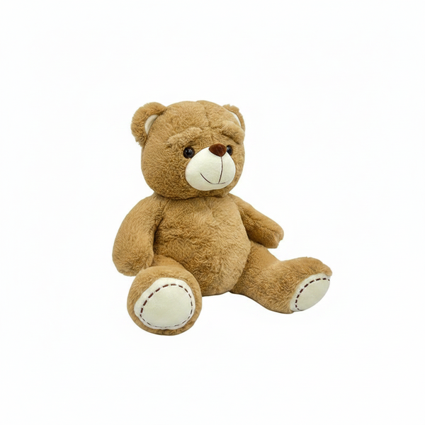 Cuddly Plush Bear with Big Eyes and Unique Brow Design - 30cm