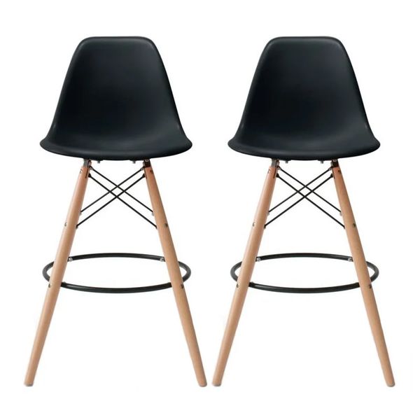Modern Armless Counter - Bar Chairs - Set of 2