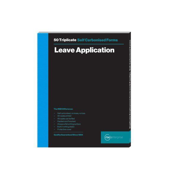 RBE Leave Application Triplicate Book A5