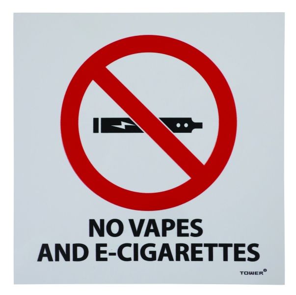 No Vapes And E-Cigarettes Sign 190x190mm