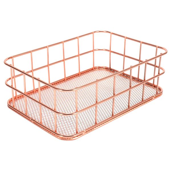 Desktop Metal Storage Basket Storage Box Iron Grid Storage Tray Net Basket
