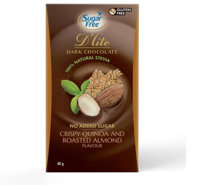 D'lite Dark Chocolate Quinoa &amp; Almond, 80 g x12