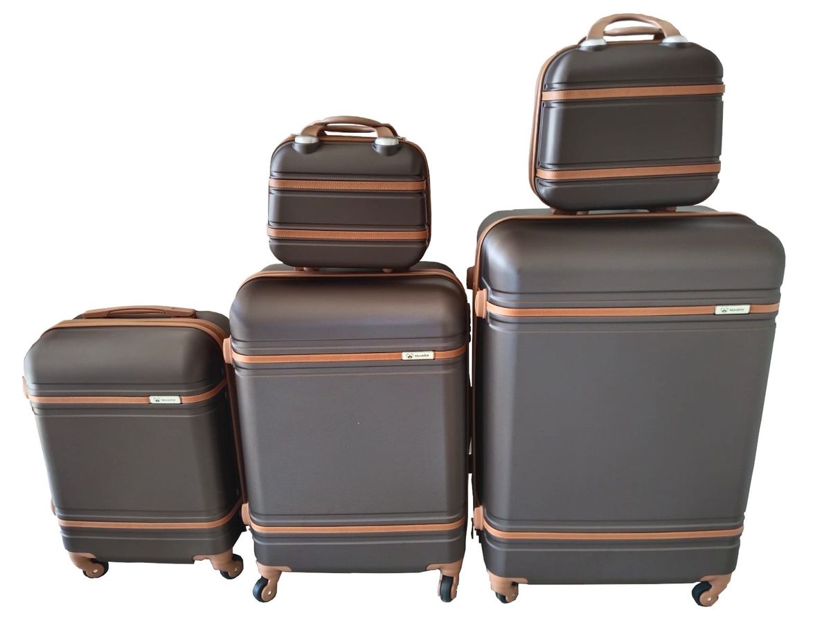 5 Suitcases Travel Trolley Luggage Set Brown Shop Today. Get it