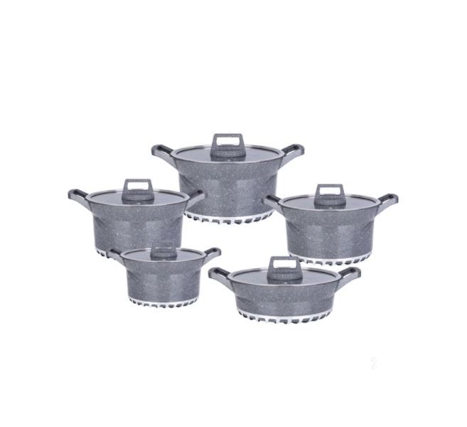 10 Piece Granite Non-Stick-Grey