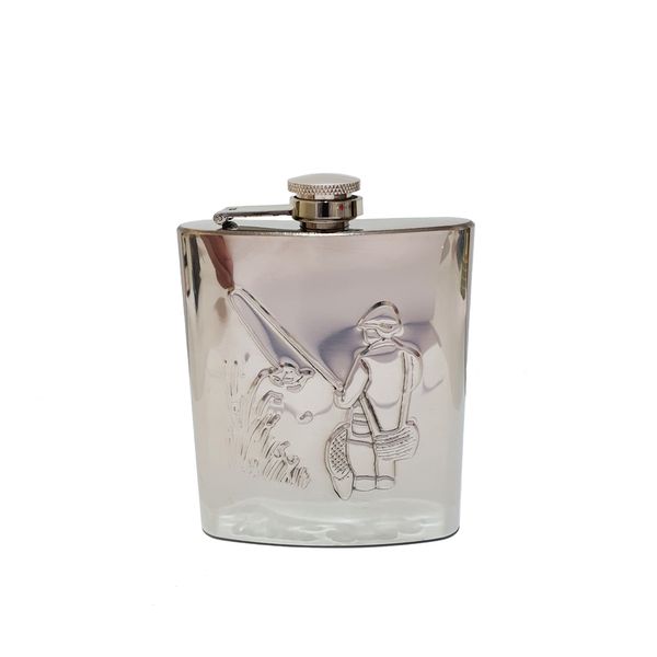 Hip Flask Stainless Steel - Fishing - 207ml