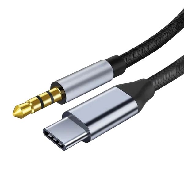 USB-C to 3.5mm Adapter with DAC Compatible with Smartphone Car Stereo