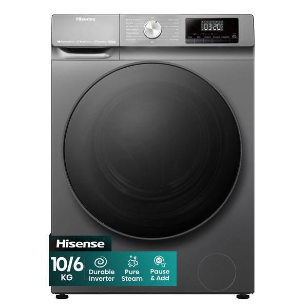 Hisense 10Kg/6Kg Smart Washer Dryer with Inverter -Titanium Silver