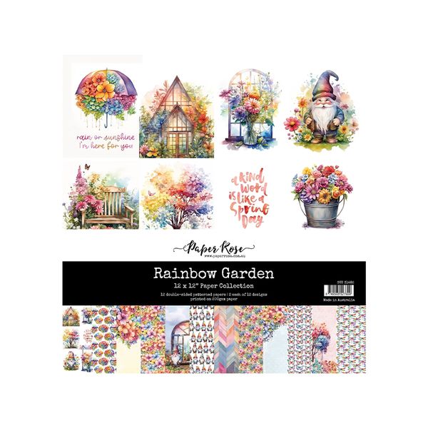 Paper Rose Rainbow Garden 12x12 Paper Collection