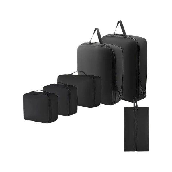 6 Piece - Luggage Organizer Bag Set- Pink