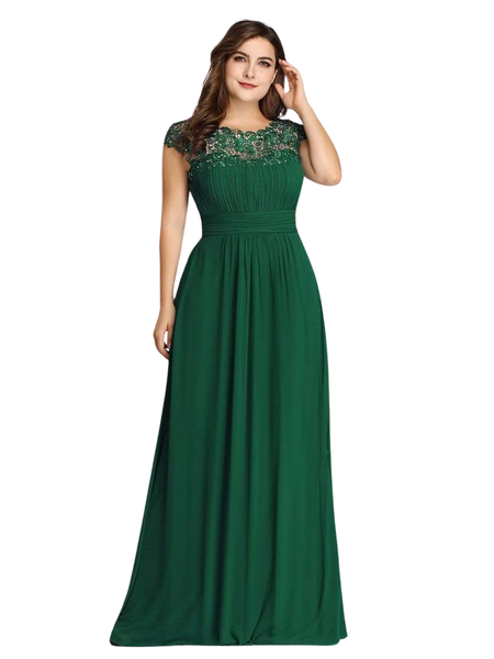 Elegant Flattering Maxi Plus Size Evening Dress