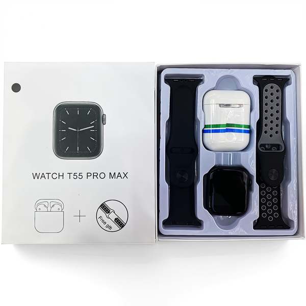 T55PRO MAX Smart Watch and Multi-Function Earphones in One