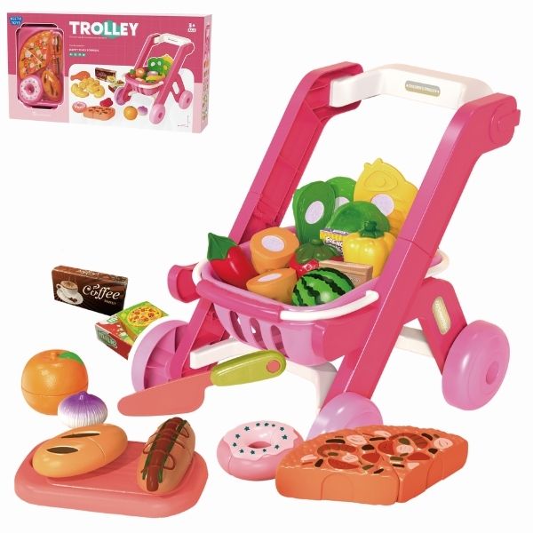 Teeto Toys - Toy Shopping Cart Trolley &amp; Food Playset - Toys for Toddlers