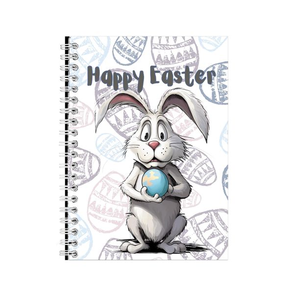 Blue egg A5 Notebook Spiral Lined Trendy Easter Graphic Notepad Present 086