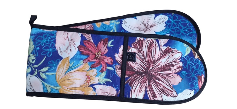 Life's a Gift Heat-Resistant Oven Glove/Mitt - Yellow with Assorted Flowers