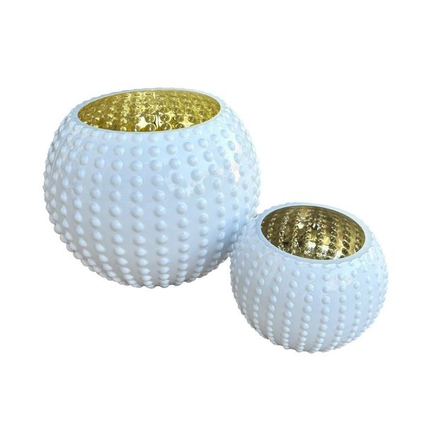 White and Gold Glass Vase Set Home Decor Ornament