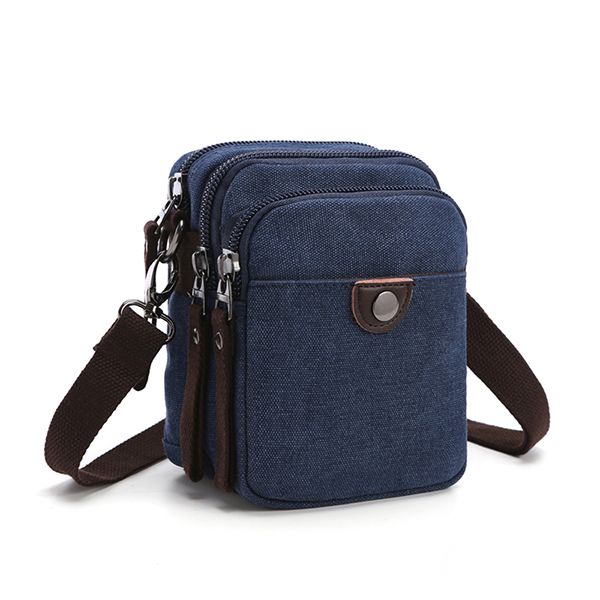 canvas bag mini Messenger bag shoulder bag-blue