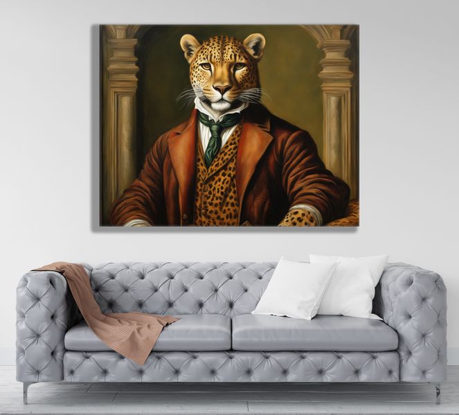 0119 Professor Cheetah Canvas Wall Art