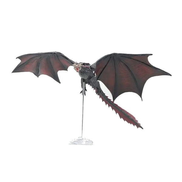 Decor Ice Black Fire Dragon Figurine Ornament 22cm