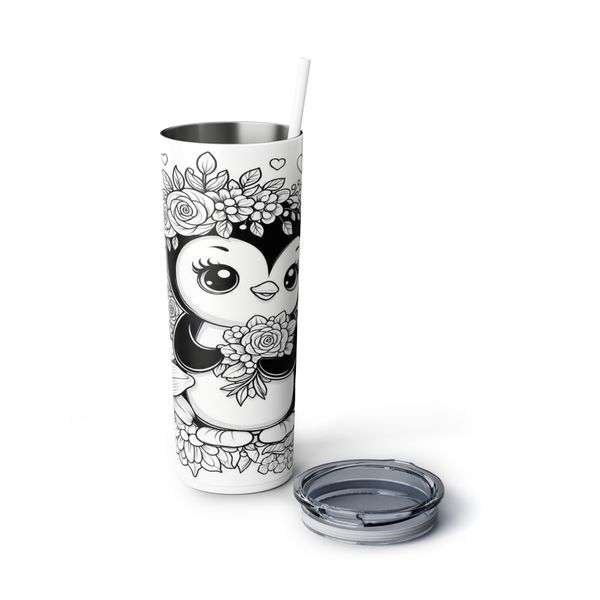 Penguin 20oz Black &amp; White Stainless Steel Tumbler