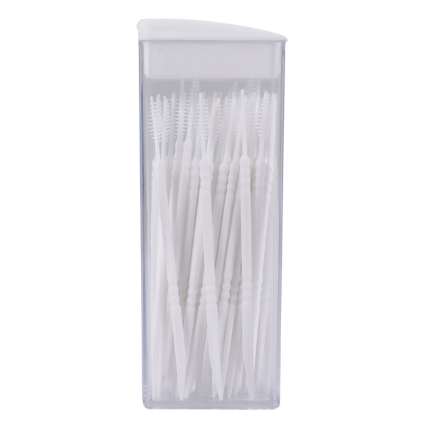 50 Pcs Plastic Toothpicks 2 Way Tooth Picks Interdental Random Color