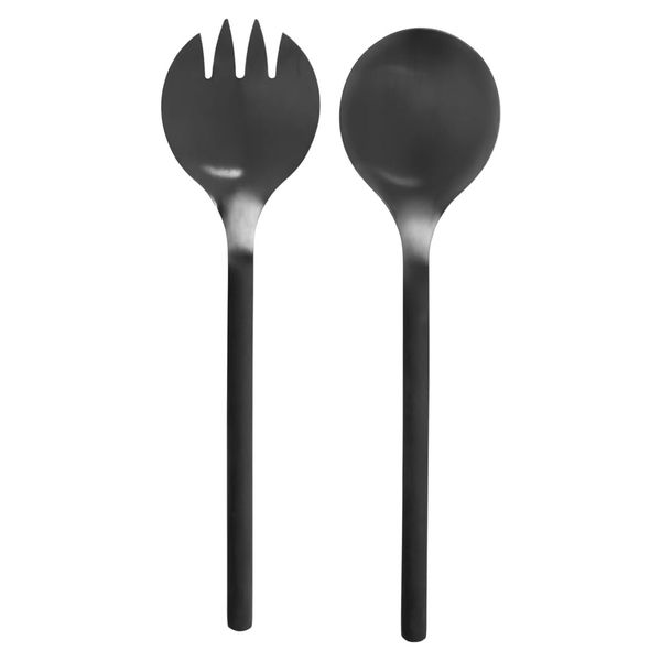 Stainless Steel Salad Fork and Serving Spoon with Matte Finish