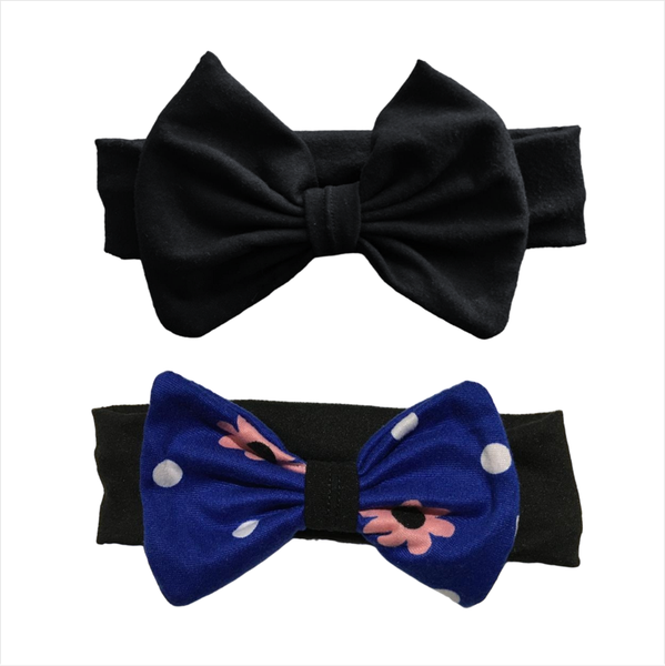 Matching Headbands - 2 Pack - Navy and Navy Floral