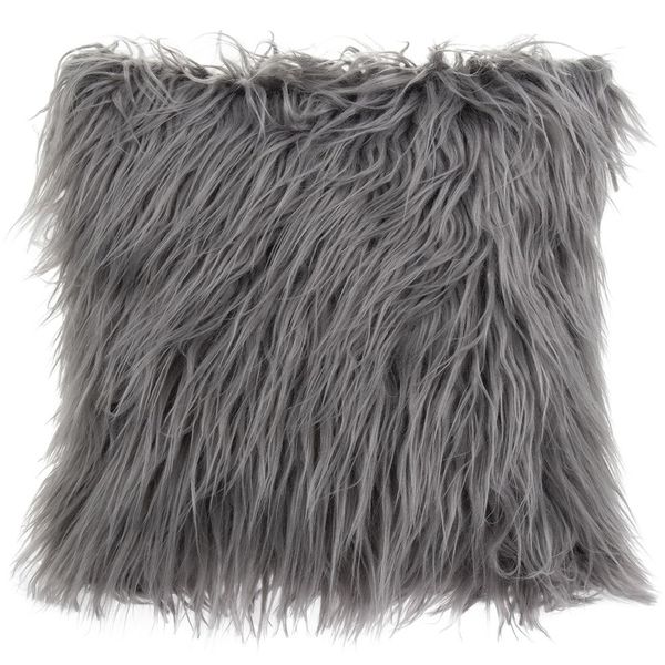 Fur Fluffy Cushion - Grey (2 Piece)
