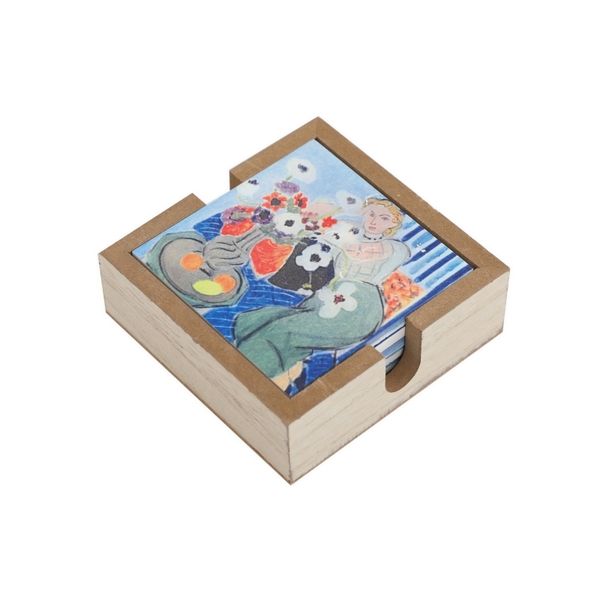 SoGood-Candy - Wooden Box with 6 Coasters - Blue Harmony