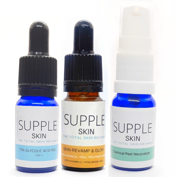 70% Glycolic Acid Peel + Skin Revamp &amp; Glow Serum + Neutralizer, Full Kit