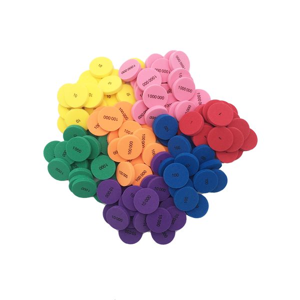 EDX Education Place Value Chips: 140 Pieces (7 Colours)