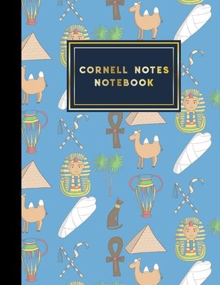 Cornell Notes Notebook: Cornell Note Taking Pages, Cornell Notes Template, Note Taking Workbook, Cute Ancient Egypt Pyramids Cover, 8.5" x 11