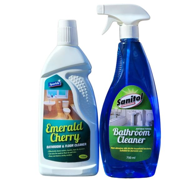 Sparkle Emerald Cherry and Sanitol bathroom cleaner - combo